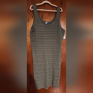 Old Navy Womens Plus Size Crocheted Column Dress in  Olive Green